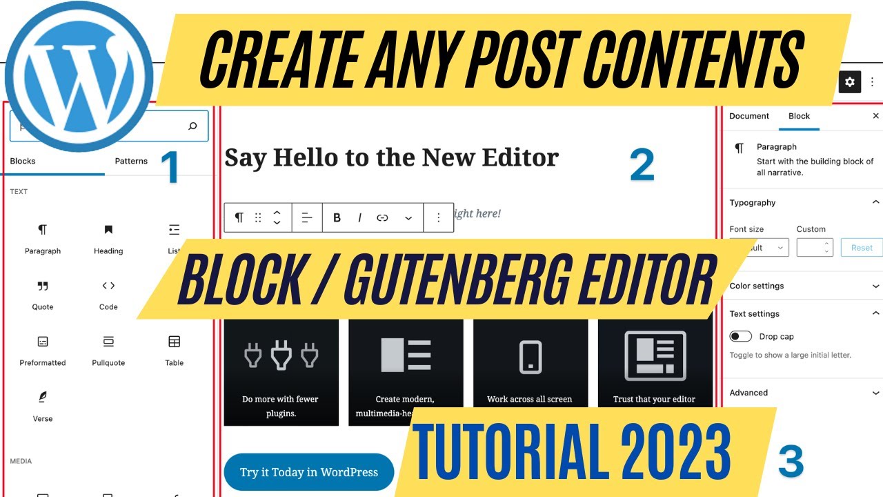 Create Blog Post in WordPress Block Editor | Gutenberg Tutorial  2023