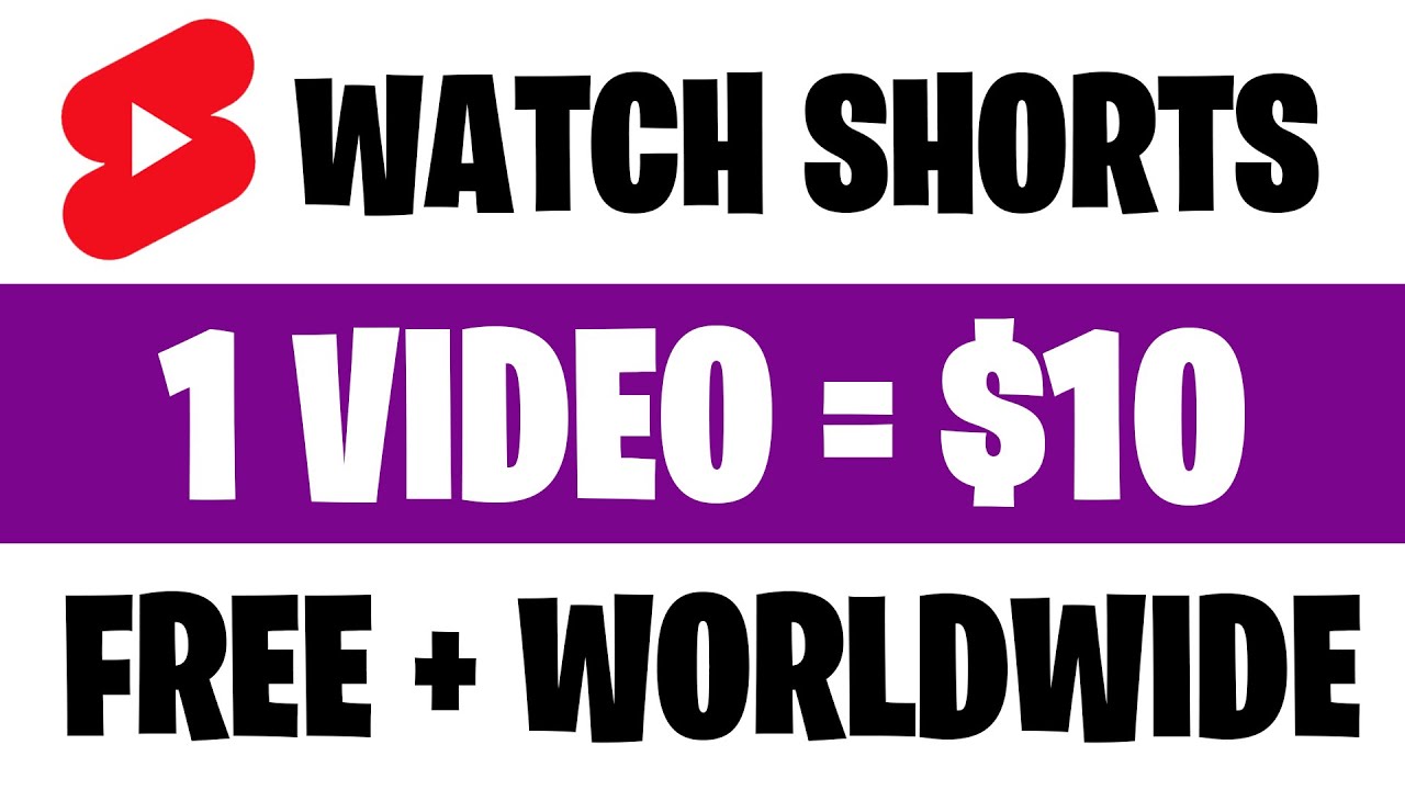 Earn $10.00 Per YouTube Shorts Video You Watch (Earn Money Watching YouTube Videos)