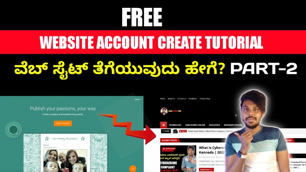 How To Create Blog In Blogger Tutorial In Kannada | Website Create Step By Step | Blogger | 2022 |