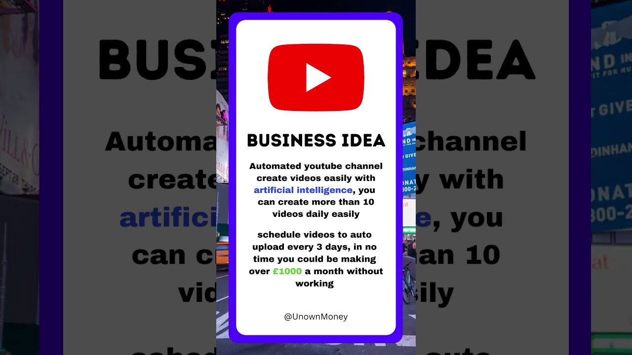 Business Ideas - YouTube Automation Side hustle Make Money Online