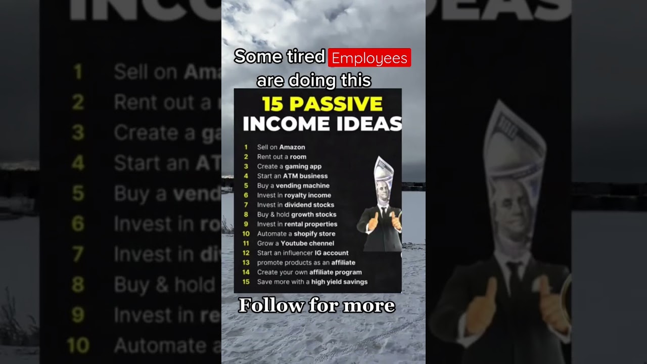 15 passive income ideas #sidehustleideas #passiveincome #makemoneyonline #moneytips #shortsviral
