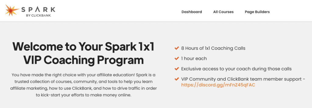 Spark 1x1 VIP Coaching Program