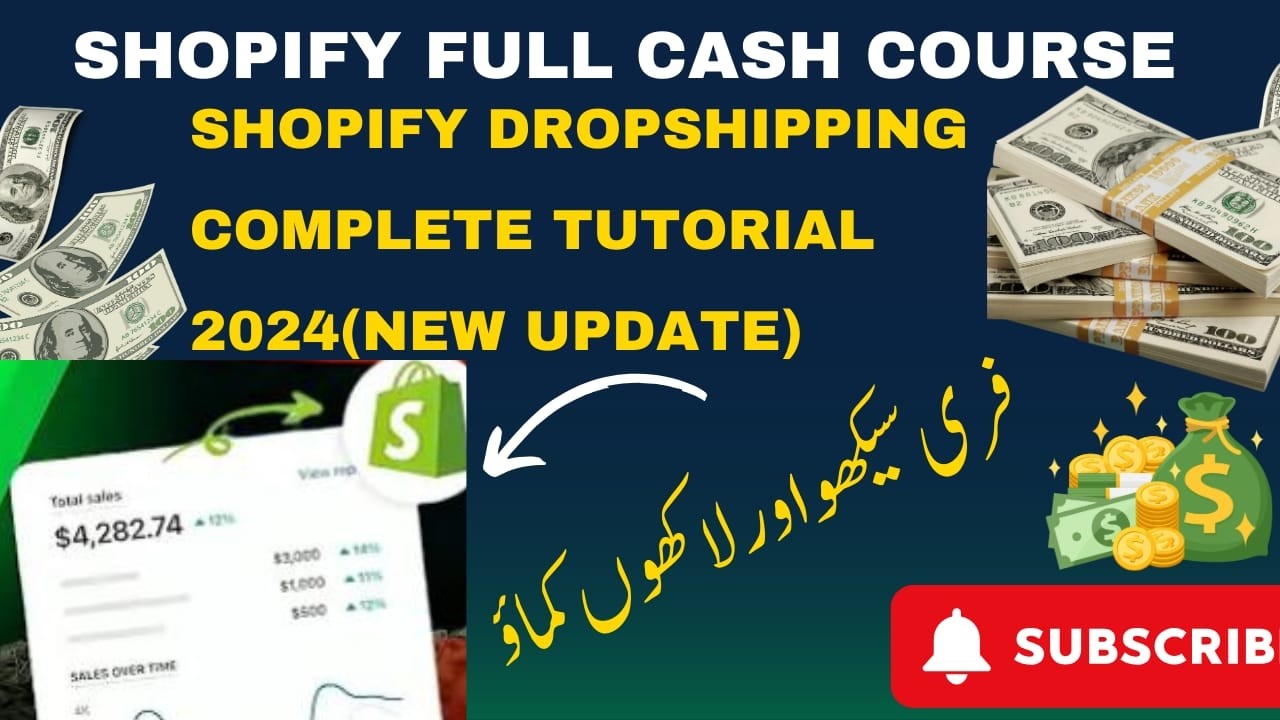 Shopify Dropshipping Full Course 2024| How To Build yourE-commerce store |Shopify Tutorial Earn $90