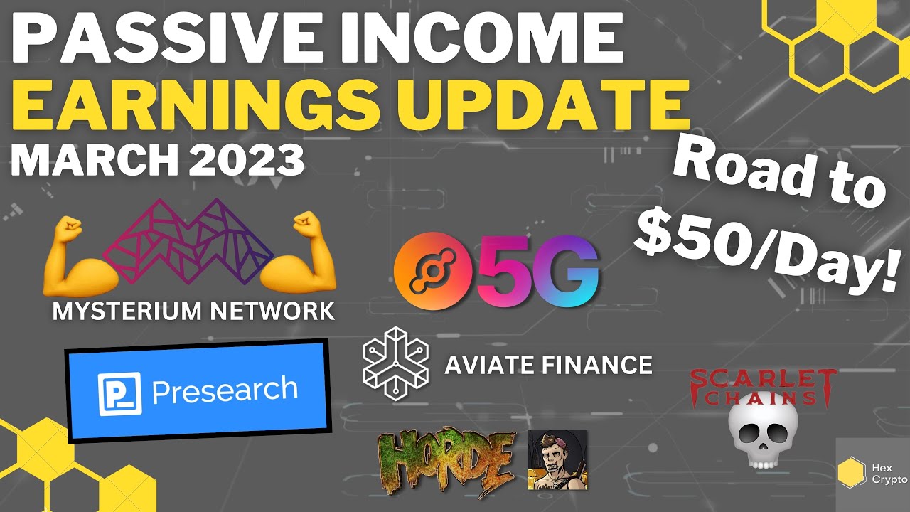 Crypto Passive Income Earnings - April 2023 (Aviate, Helium 5G, Myst)