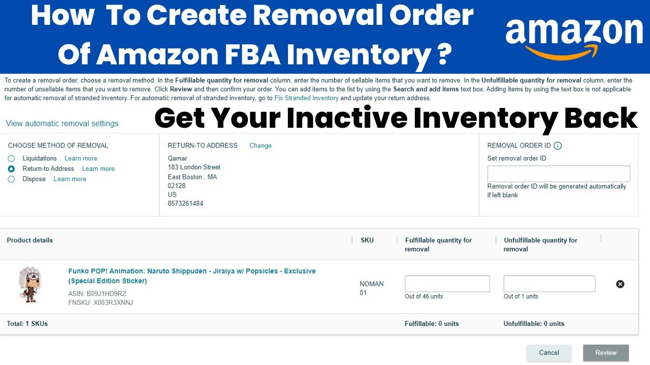 How To Create Removal Order Of Amazon FBA Inventory How To Get FBA Inactive Stock Back #amazonfba