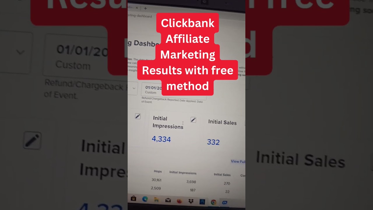 Clickbank Affiliate Marketing Results with free method | #affiliatemarketingforbeginners