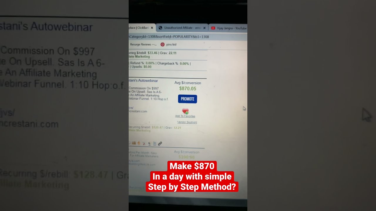 How to make $870 with clickbank step by step tutorial || make money with affiliate marketing 2022