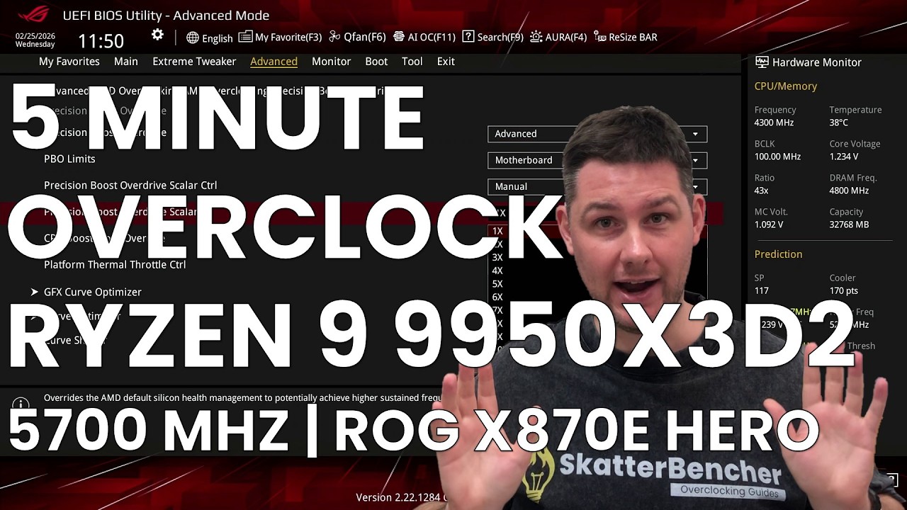 5 Minute Overclock: Ryzen 9 9950X3D2 to 5700 MHz